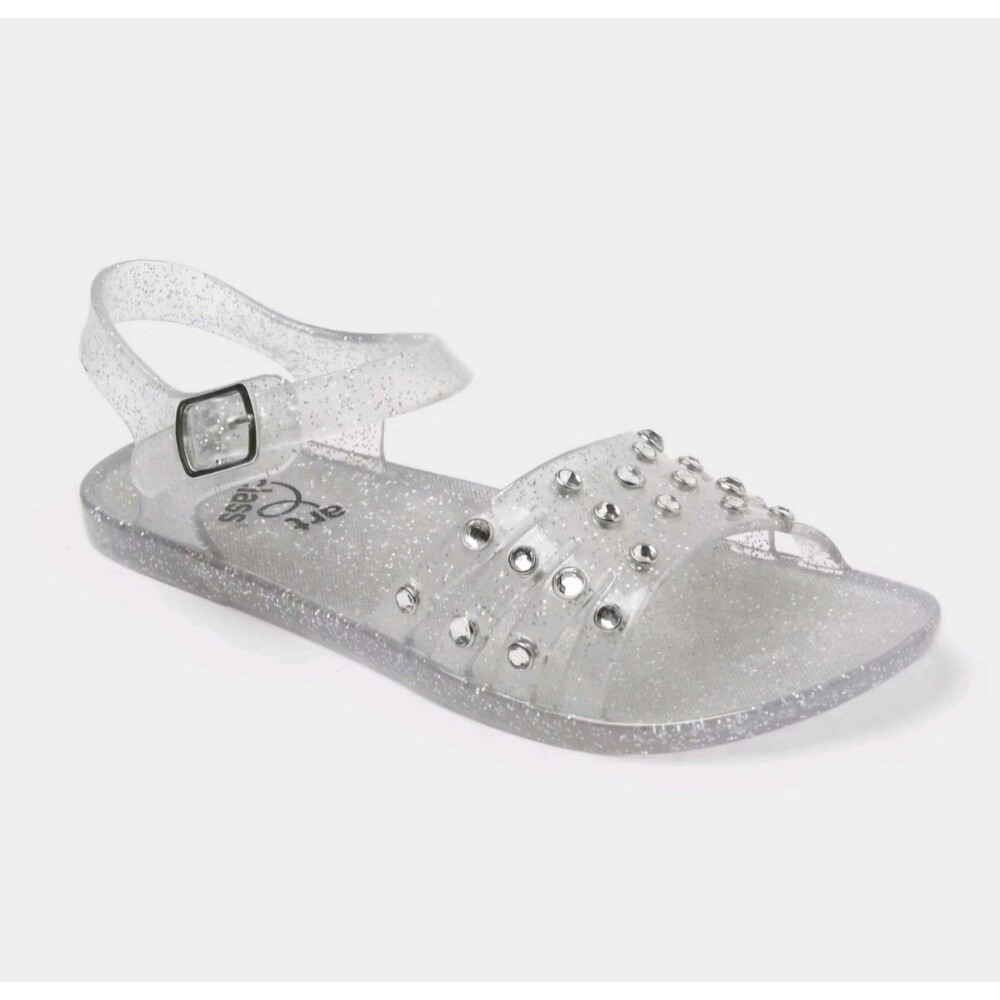 Art Class Kids' Alea Glitter Jelly Sandals Clear Size 3